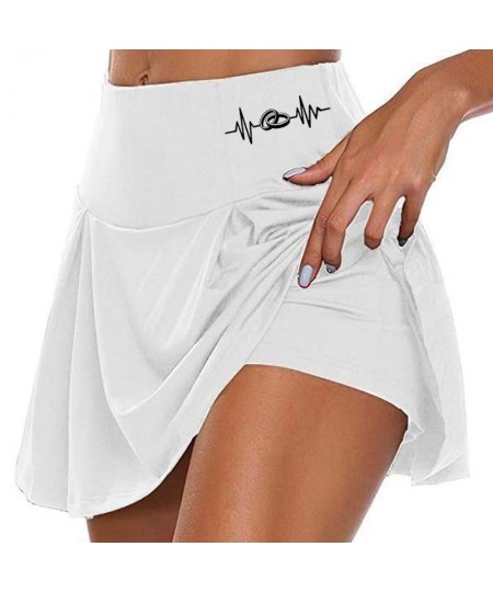 Women 2 In 1 Tennis Butt Scrunch Skirted Running Shorts Quick Dry Fake Skirt Sexy Gym Workout Short Pants Yoga Short Dress $2...