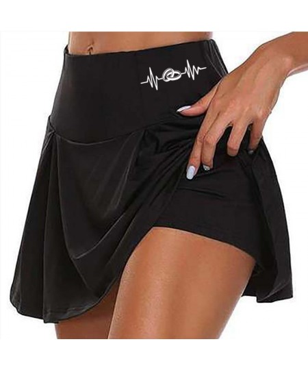 Women 2 In 1 Tennis Butt Scrunch Skirted Running Shorts Quick Dry Fake Skirt Sexy Gym Workout Short Pants Yoga Short Dress $2...