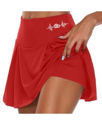 Women 2 In 1 Tennis Butt Scrunch Skirted Running Shorts Quick Dry Fake Skirt Sexy Gym Workout Short Pants Yoga Short Dress $2...