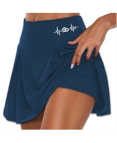 Women 2 In 1 Tennis Butt Scrunch Skirted Running Shorts Quick Dry Fake Skirt Sexy Gym Workout Short Pants Yoga Short Dress $2...