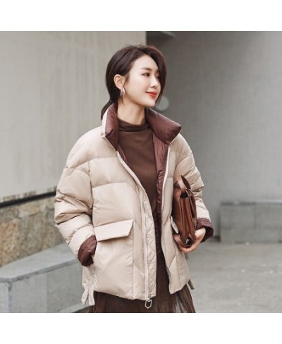 Women Winter Down Jacket Warm Big Pockets Light 90% White Duck Down Coat Loose Outwear $79.24 - Jackets & Coats