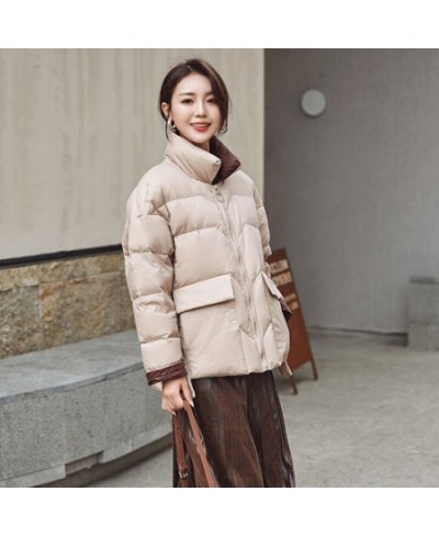 Women Winter Down Jacket Warm Big Pockets Light 90% White Duck Down Coat Loose Outwear $79.24 - Jackets & Coats