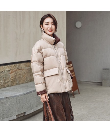 Women Winter Down Jacket Warm Big Pockets Light 90% White Duck Down Coat Loose Outwear $79.24 - Jackets & Coats