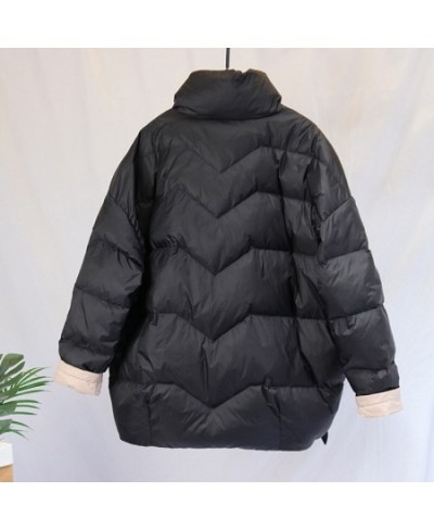 Women Winter Down Jacket Warm Big Pockets Light 90% White Duck Down Coat Loose Outwear $79.24 - Jackets & Coats