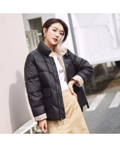 Women Winter Down Jacket Warm Big Pockets Light 90% White Duck Down Coat Loose Outwear $79.24 - Jackets & Coats