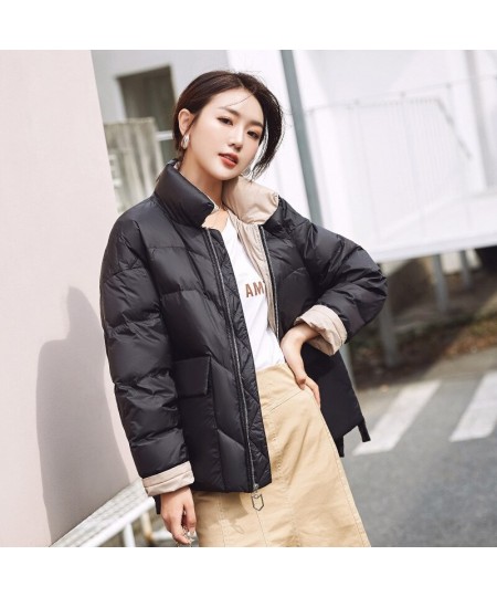 Women Winter Down Jacket Warm Big Pockets Light 90% White Duck Down Coat Loose Outwear $79.24 - Jackets & Coats