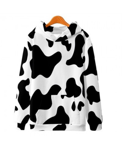 Fashion Black White Cow Pattern Print Hoodie Women Men Long Sleeve Sweatshirt Hoodies Casual Harajuku Jackets Coat $39.74 - H...