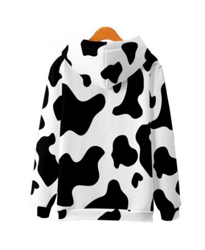 Fashion Black White Cow Pattern Print Hoodie Women Men Long Sleeve Sweatshirt Hoodies Casual Harajuku Jackets Coat $39.74 - H...