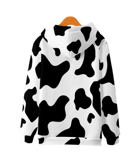 Fashion Black White Cow Pattern Print Hoodie Women Men Long Sleeve Sweatshirt Hoodies Casual Harajuku Jackets Coat $39.74 - H...