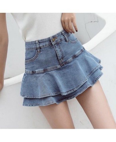 Retro Denim Shorts Skirt Women Summer Streetwear Ladies Short Skirts Jeans Casual All Match Elastic Ball Gown Saia Female $32...