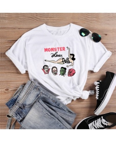 Colored Monster Lover cute T-shirt women 100% Cotton funny tumblr aesthetic graphic Vintage casual Fashion unisex tee top $27...