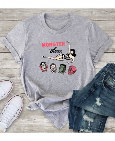 Colored Monster Lover cute T-shirt women 100% Cotton funny tumblr aesthetic graphic Vintage casual Fashion unisex tee top $27...