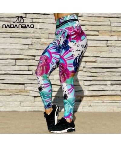 2023 New Leaves Printed Fitness Leggings Woman High Waist Running Yoga Pants PUSH UP Stretch Tights Leggins $28.10 - Bottoms