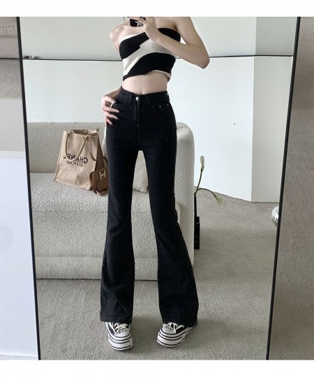 Women Jeans Denim Pant with Heart Fringe Pocket High Waist Flare Trouser Slight Bootcut Bell Bottom pantolon y2k clothes kore...