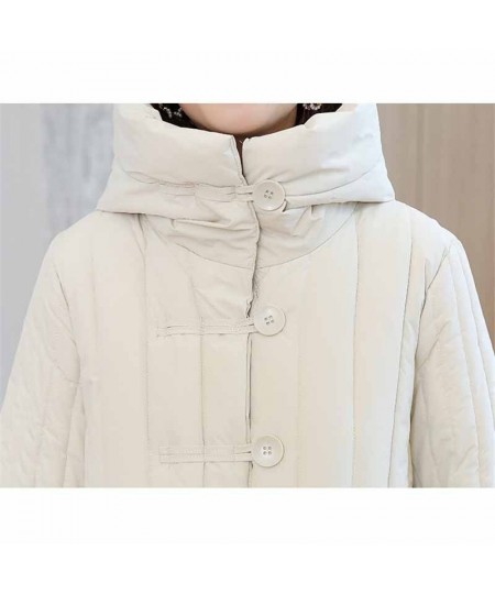 2022 Vintage Down Padded Jacket Women Winter X-Long Parka Loose Hooded Coat Single-Breasted Thicken Warm Outwear Overcoat KW3...