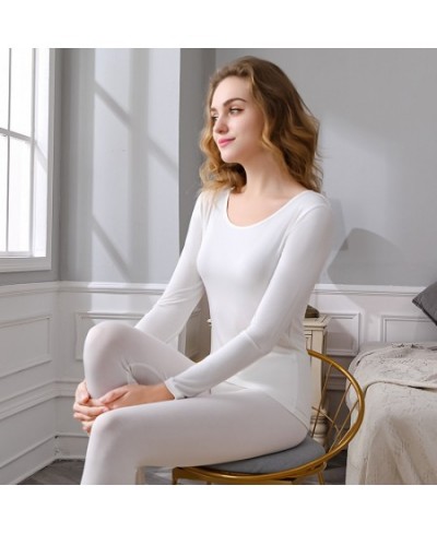 Women Long Sleeve Warm Modal Thermal Heated Underwear Set Long Johns Thermostat Thermos Home Suit For Winter Thermal Clothing...