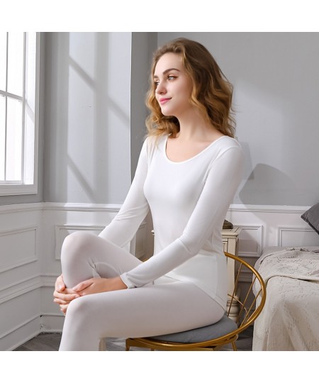 Women Long Sleeve Warm Modal Thermal Heated Underwear Set Long Johns Thermostat Thermos Home Suit For Winter Thermal Clothing...