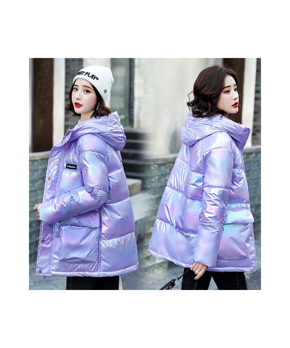 Winter Jacket Women's Parkas 2022 New Glossy Down Cotton Jackets Female Loose Hooded Cotton Padded Parka Overcoat Women Outwe...