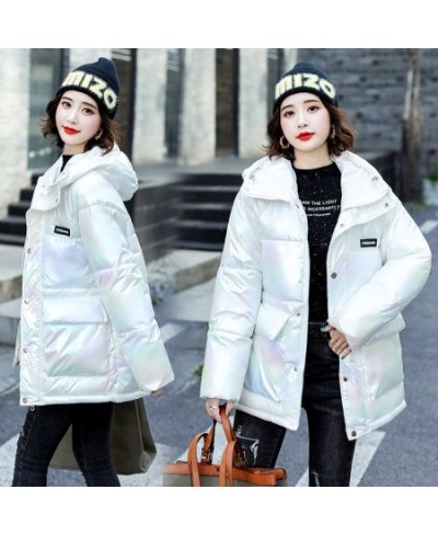 Winter Jacket Women's Parkas 2022 New Glossy Down Cotton Jackets Female Loose Hooded Cotton Padded Parka Overcoat Women Outwe...