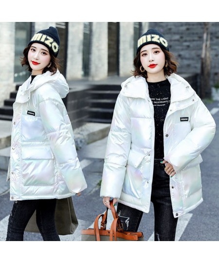 Winter Jacket Women's Parkas 2022 New Glossy Down Cotton Jackets Female Loose Hooded Cotton Padded Parka Overcoat Women Outwe...