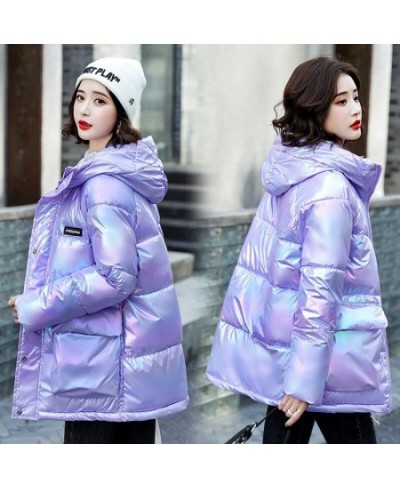 Winter Jacket Women's Parkas 2022 New Glossy Down Cotton Jackets Female Loose Hooded Cotton Padded Parka Overcoat Women Outwe...