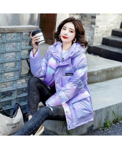 Winter Jacket Women's Parkas 2022 New Glossy Down Cotton Jackets Female Loose Hooded Cotton Padded Parka Overcoat Women Outwe...