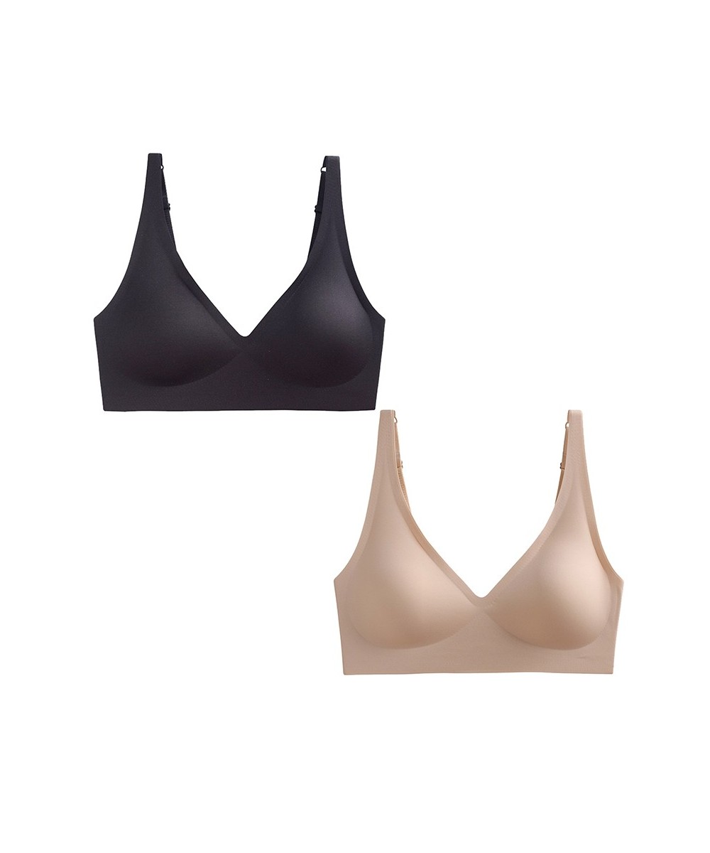 2pcs Sexy Lingerie Seamless Bra Women Underwear Wireless Latex Woman Bra Deep V Adjustable JELL-O Strips Thin Comfortable $31...