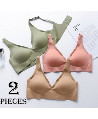 2pcs Sexy Lingerie Seamless Bra Women Underwear Wireless Latex Woman Bra Deep V Adjustable JELL-O Strips Thin Comfortable $31...