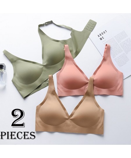 2pcs Sexy Lingerie Seamless Bra Women Underwear Wireless Latex Woman Bra Deep V Adjustable JELL-O Strips Thin Comfortable $31...