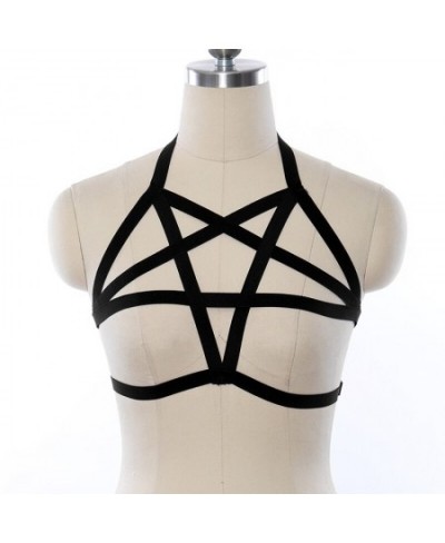 Harajuku Pentagram Body Harness Adjustable Pole Dance Hollow Bondage Harness Cage Elastic Women Sexy Lingerie Crop Top Bra $2...