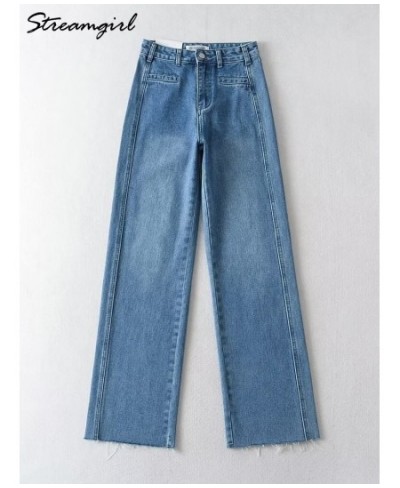 High Waist Loose Straight Jeans Women 2023 Spring Long Blue Jean Straight Leg Denim Pants Trousers Casual Women's Jeans Vinta...