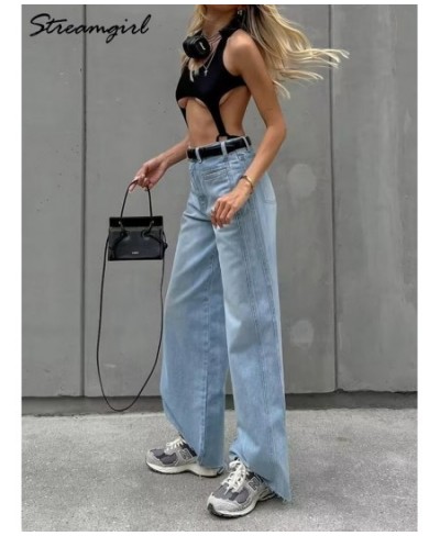 High Waist Loose Straight Jeans Women 2023 Spring Long Blue Jean Straight Leg Denim Pants Trousers Casual Women's Jeans Vinta...