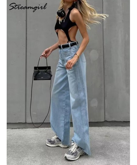 High Waist Loose Straight Jeans Women 2023 Spring Long Blue Jean Straight Leg Denim Pants Trousers Casual Women's Jeans Vinta...