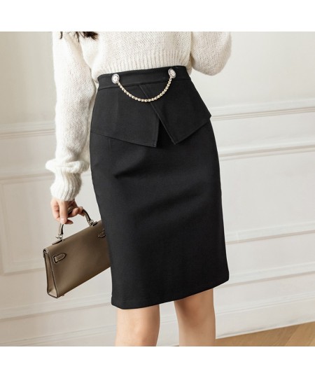 Oversized Elegant Black Skirts Womens 2022 Korean Fahsion Clothing High Waist Y2k Skirt Sexy Winter Streetwear Mid Length Ski...