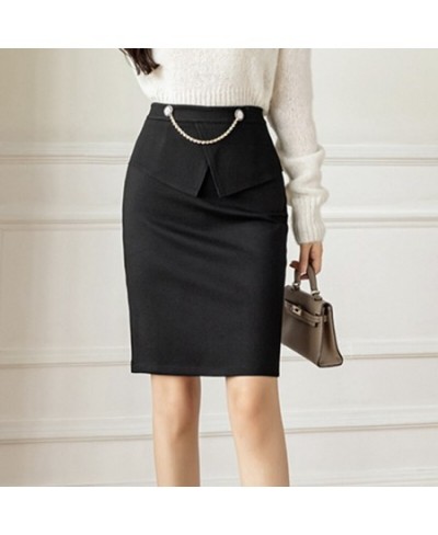 Oversized Elegant Black Skirts Womens 2022 Korean Fahsion Clothing High Waist Y2k Skirt Sexy Winter Streetwear Mid Length Ski...