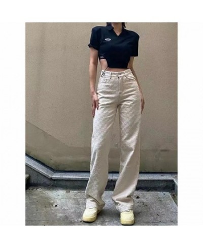 Vintage Jeans Woman High Waist Denim Y2k Pants Korean Straight Wide Leg Jeans Fashion Cute Denim Trousers Streetwear White $5...