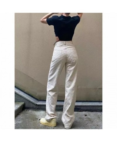 Vintage Jeans Woman High Waist Denim Y2k Pants Korean Straight Wide Leg Jeans Fashion Cute Denim Trousers Streetwear White $5...