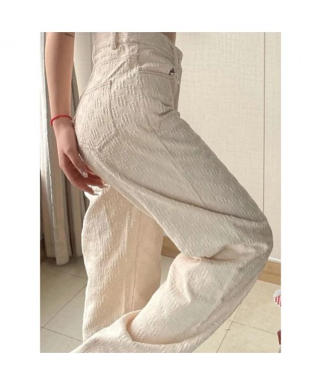 Vintage Jeans Woman High Waist Denim Y2k Pants Korean Straight Wide Leg Jeans Fashion Cute Denim Trousers Streetwear White $5...