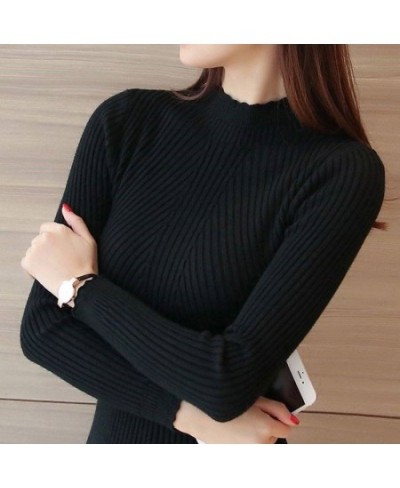 2022 Autumn Winter Tops Turtleneck Pullovers Sweaters Primer shirt long sleeve Korean Slim-fit tight sweater $25.78 - Sweaters