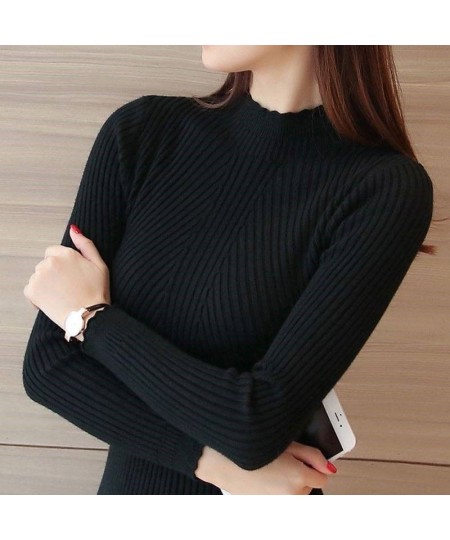 2022 Autumn Winter Tops Turtleneck Pullovers Sweaters Primer shirt long sleeve Korean Slim-fit tight sweater $25.78 - Sweaters