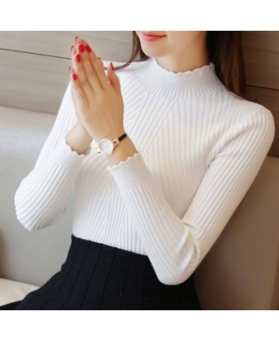 2022 Autumn Winter Tops Turtleneck Pullovers Sweaters Primer shirt long sleeve Korean Slim-fit tight sweater $25.78 - Sweaters