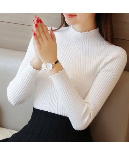 2022 Autumn Winter Tops Turtleneck Pullovers Sweaters Primer shirt long sleeve Korean Slim-fit tight sweater $25.78 - Sweaters