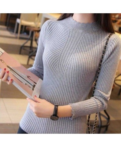 2022 Autumn Winter Tops Turtleneck Pullovers Sweaters Primer shirt long sleeve Korean Slim-fit tight sweater $25.78 - Sweaters