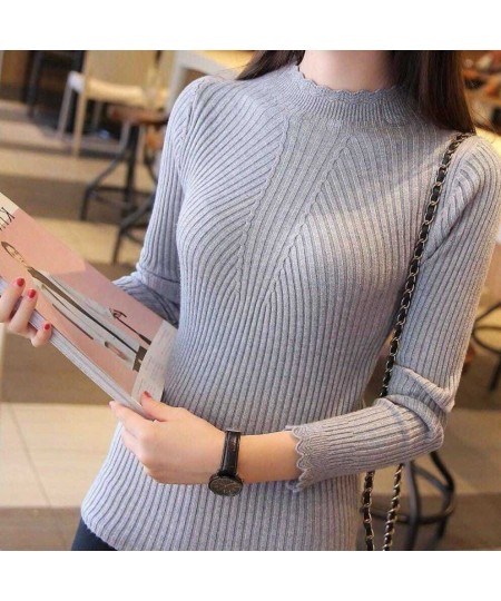 2022 Autumn Winter Tops Turtleneck Pullovers Sweaters Primer shirt long sleeve Korean Slim-fit tight sweater $25.78 - Sweaters