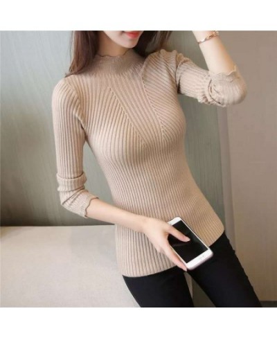 2022 Autumn Winter Tops Turtleneck Pullovers Sweaters Primer shirt long sleeve Korean Slim-fit tight sweater $25.78 - Sweaters