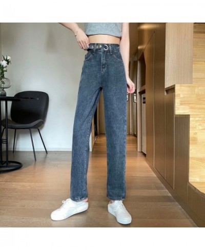 Women Pant Woman Jeans High Waist Denim Pants Wide Leg Denim Clothing Blue Jeans Vintage Quality Fashion Straight Pants $40.7...