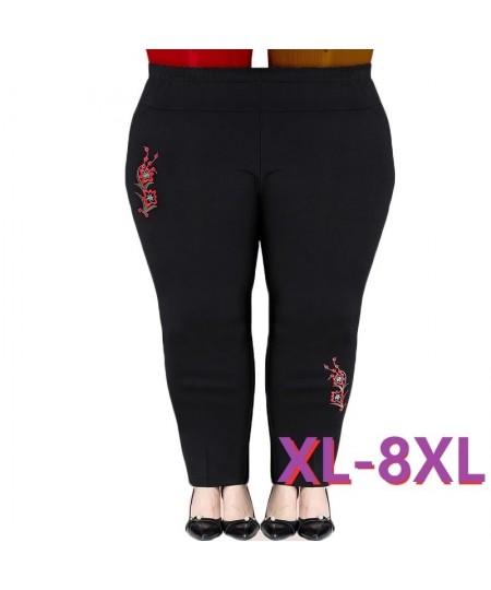 Plus Size XL-8XL Women Trousers Autumn Winter New High Waist Elastic Casual Pants Thick Plus Velvet Warm Straight-leg Pants $...