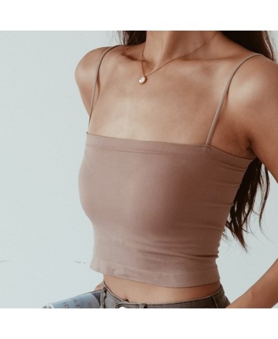 Fashion Tank Top With Built In Bra Women Streetwear Tops Summer Crop Top Seamless Underwear Female Sexy Lingerie Padded $14.5...