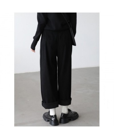 Women Pants Retro High Waist Corduroy Harlan Female Trousers Pleated Casual Loose Solid Woman Cloth Autumn Winter 2022 $84.47...