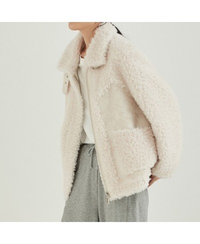 Lapel Fur Coat Women Thick Warm Loose Lambs Wool Coat Winter Fashion 2022 New Female Plush Jacket With Pocket Teddy Coat $97....